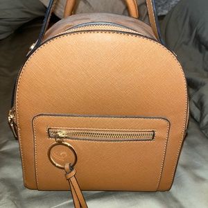 Brown Faux Leather Backpack